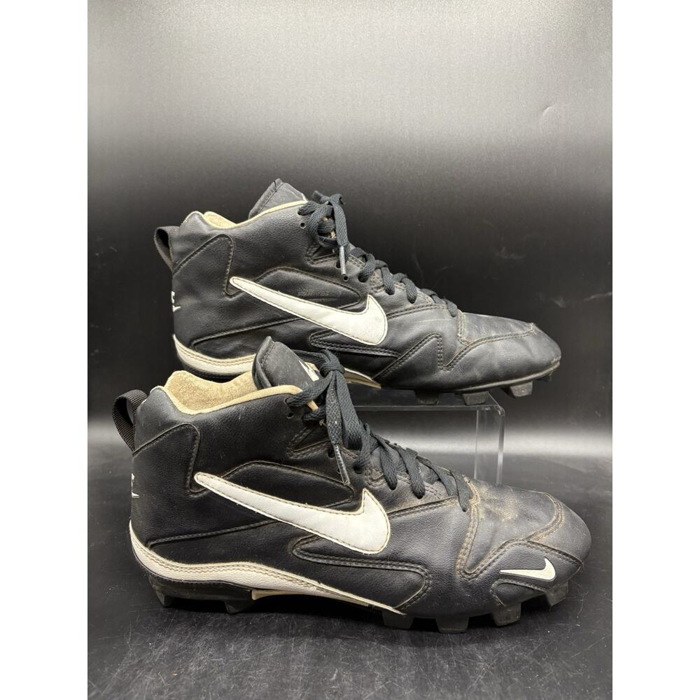 Vintage Nike Baseball Cleats High Top Mens Size 12 Black And White